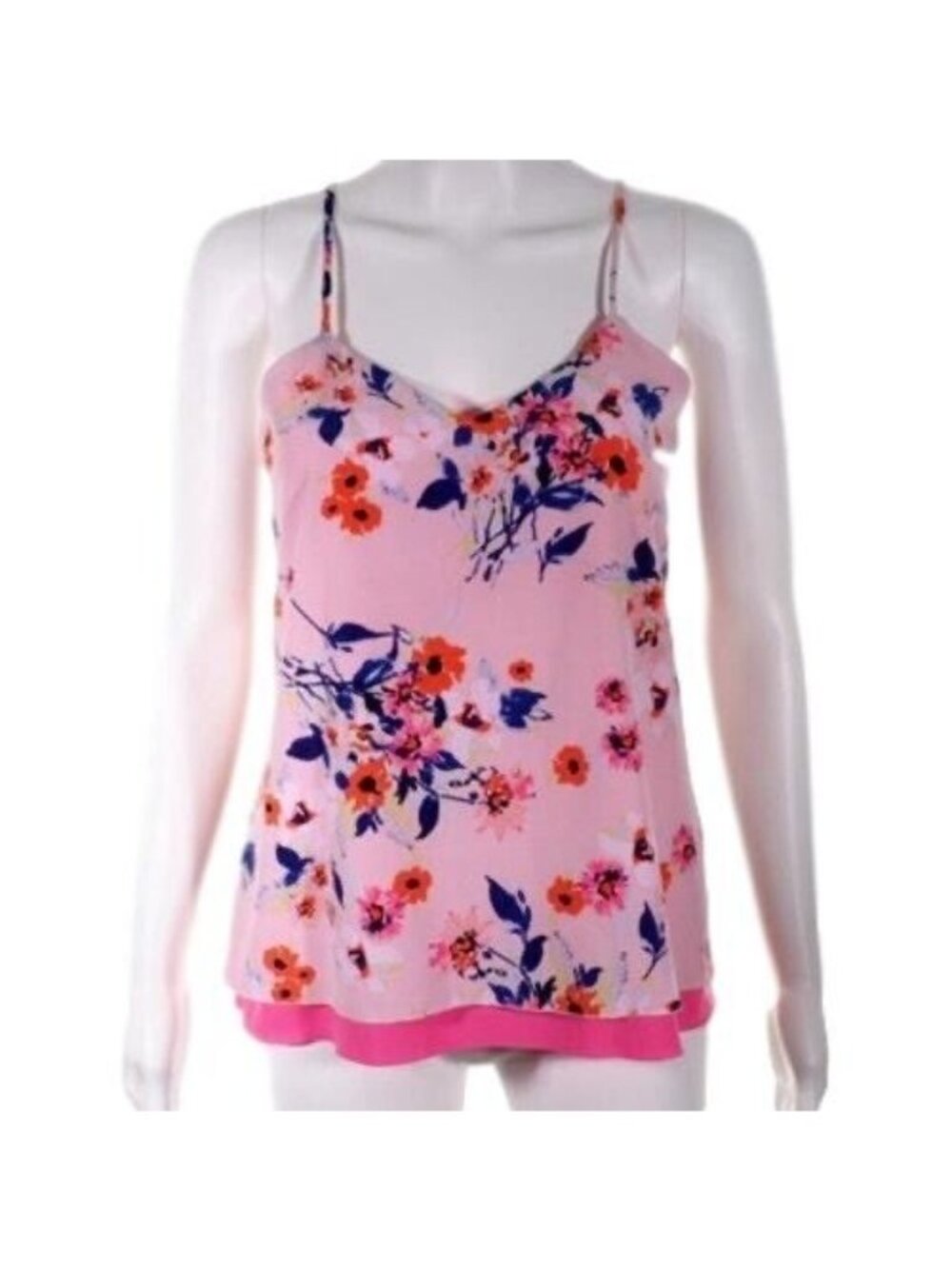 Candies Womens Size Small Floral Sleeveless V-Neck Pink Camisole Top